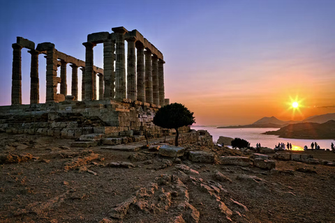 Cape Sounion Tour & Temple of Poseidon Sunset & Audio Tour Cape Sounion Mercedes Vito & Free Audio Tour (7 pers)