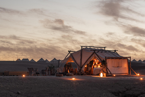 Agafay Desert Private Luxury Dinner w Live Music & Fire Show Agafay : Private luxury dinner at Inara Camp with camel ride