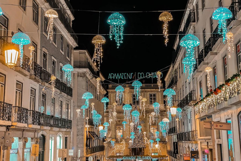 Lisbona: Tour privato delle luci di Natale in Eco Tuk Tuk