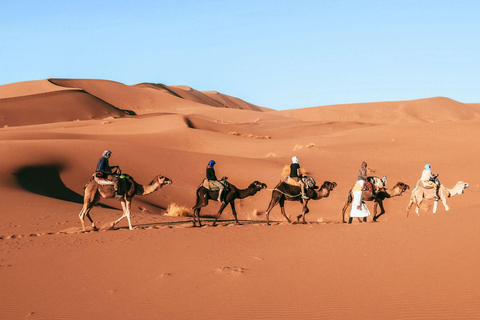 From Fes: 3-Day Merzouga Desert Tour to Marrakech Standard Desert Camp Experience (Shared Facilities)