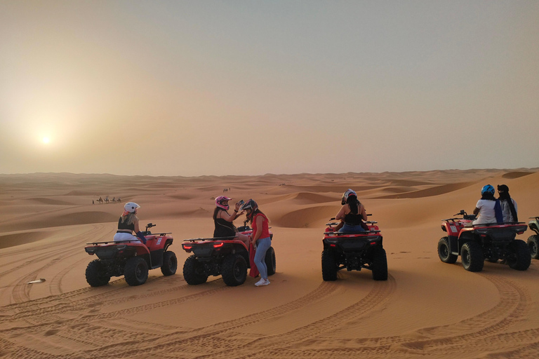 From Marrakech 3 Days Desert Merzouga with Camel & Quad bike Shared Tour Deluxe Tent Option with camel ride & quad bike
