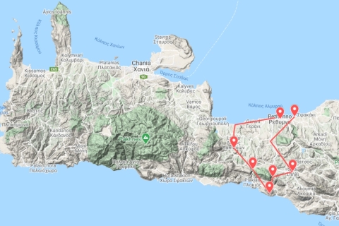 Héraklion: excursion privée d'une journée en Crète occidentale et à RéthymnonLimousine de classe Premium avec 3 sièges ou véhicule SUV