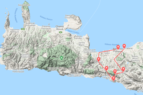 Heraklion: Prywatna wycieczka na zachodnią Kretę i RethymnoLimuzyna klasy premium z 3 miejscami lub pojazdem typu SUV