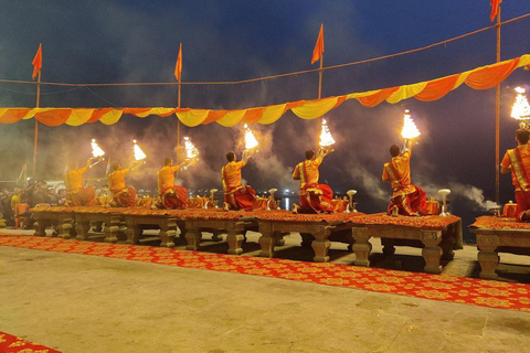 Übernachtung in Varanasi Ganga Aarti, Bootsfahrt mit Sarnath Tour