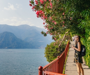 Da Milano: Lago di Como e Bellagio in autobus e tour in barca privato