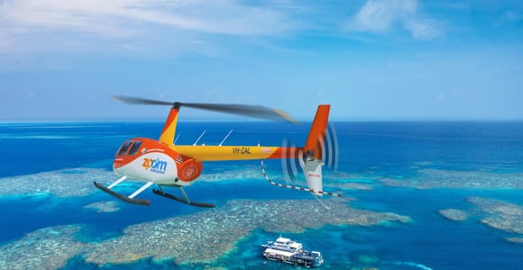 From Cairns: Outer Reef Pontoon, Island & Helicopter Tour