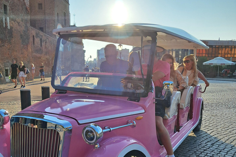 Gdańsk: Stylish Pink Retro Party Ride with Music & Photos