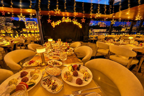 Istanbul: New Year's Eve Bosphorus Cruise w/ Dinner Option VIP Dinner Menu, Alcoholic Drinks, and Hotel Transfer