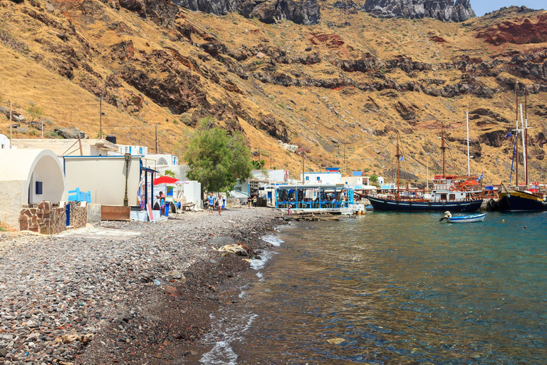 Santorin : visite de l'île en bus et croisière au crépuscule