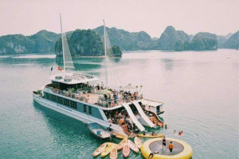 Hanoi:Halong Catamaran 5* Day Cruise,champoline,water slide Without Transfer Service