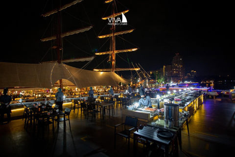 Bangkok : Dîner-croisière Viva Alangka Chao PhrayaProgramme de croisière au coucher du soleil à ICONSIAM Pier 4