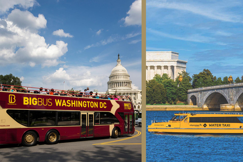 DC: Hop-on-hop-off-bustour & sightseeing-watertaxi-cruise