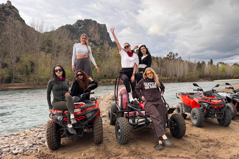 Side/Belek: ATV & Zipline Combo w/ Riverside Swimming Break Shared ATV Quad Safari Off-Road Adventure (Double)
