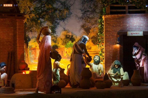 Delhi: Akshardham-tempeltour met magische watershowAkshardham-tempel licht- en watershow met spirituele tempels