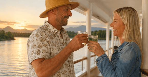 Tweed River: Sunset Cruise with Live Music and Grazing Box