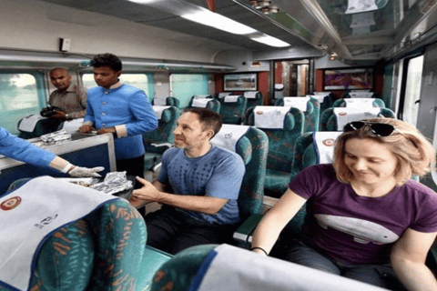 From Delhi: Agra Day Trip by Train with Taj Mahal & Lunch 1st Class Train with Car, Guide, Entry Ticket & 5 Star Lunch