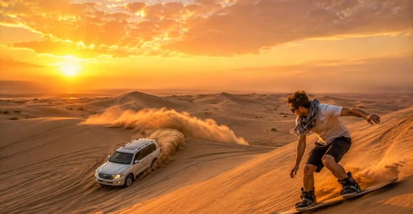 Doha: 4X4 Desert Safari with Camel Ride & Sandboarding