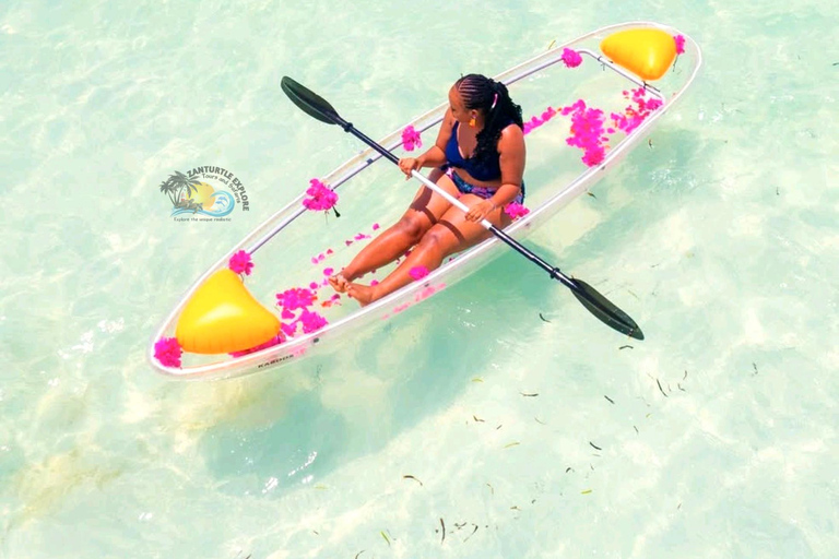Zanzibar: Transparent Kayak Adventure with Drone Footage Transparent Kayak Adventure with Drone (Pickup included)