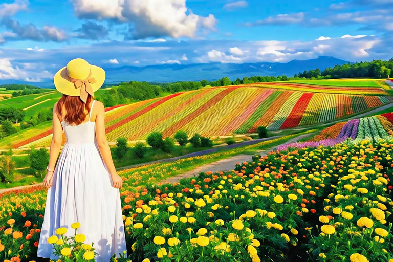 Hokkaido Summer Day Trip: Patchwork Road&Shikisai no Okas Depart from Sapporo Tokyu REI Hotel (without lunch)