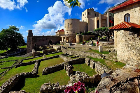 From Tirana: Kruja Castle, Old Bazaar & Sari Salltik View