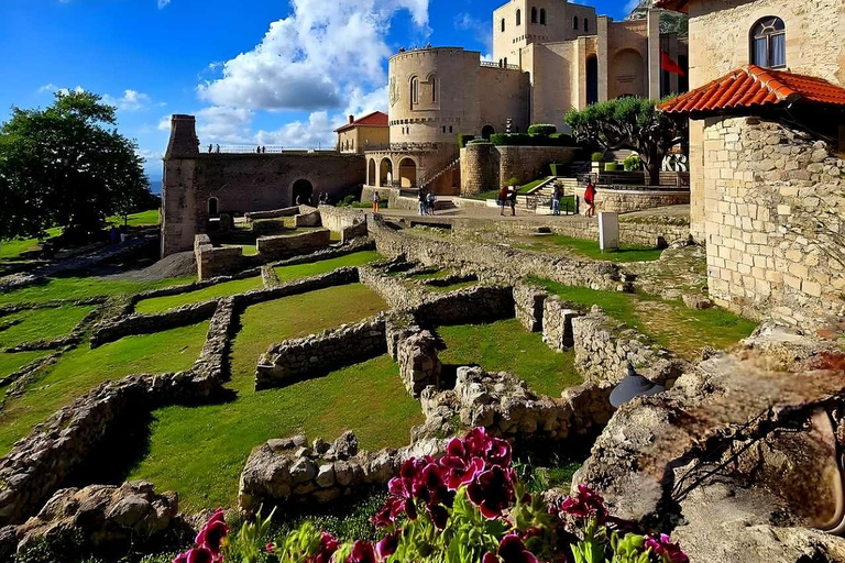 From Tirana: Kruja Castle, Old Bazaar & Sari Salltik View