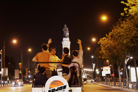 LISBON SUNSET TO NIGHT i vintagejeep med dryck ombord