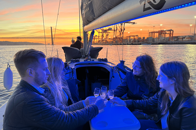 Boat Tour: Sailing in Lisbon Sunset with Local Guide w/Wine Private Night Party: Sailing in Lisbon After Hours Party