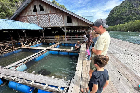 Langkawi: Caverna, alimentação de águias, alimentação de peixes e almoço