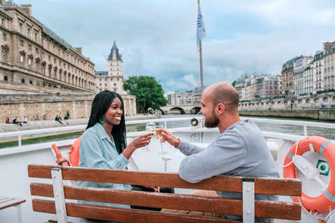 Paris : Croisière guidée sur la Seine avec champagneParis : Croisière guidée en direct avec champagne