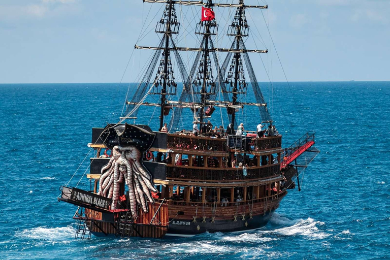Alanya: Pirate Boat Tour with Swimming Stops & Foam Party