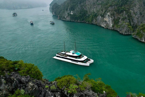 Hanoi:Halong Catamaran 5* Day Cruise,champoline,water slide Without Transfer Service