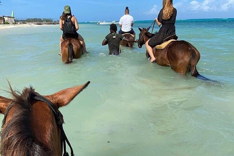 Montego Bay : Visite privée à cheval et visite du trou bleuRandonnée à cheval, baignade et trou bleu à partir de Montego Bay (privé)