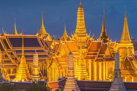 Bangkok: Evening Tour with Wat Arun, Wat Pho &amp; Tuk Tuk RideShared Group Tour in English