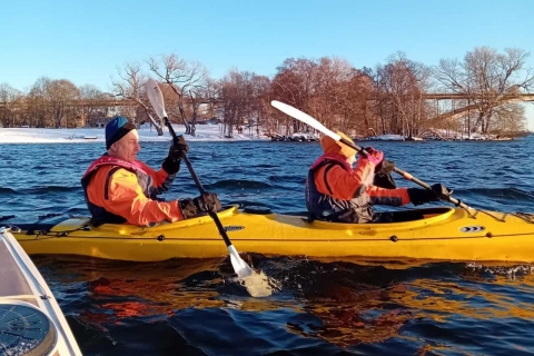 Kayak d'hiver dans la ville de Stockholm + expérience du saunaKayak d'hiver dans la ville de Stockholm