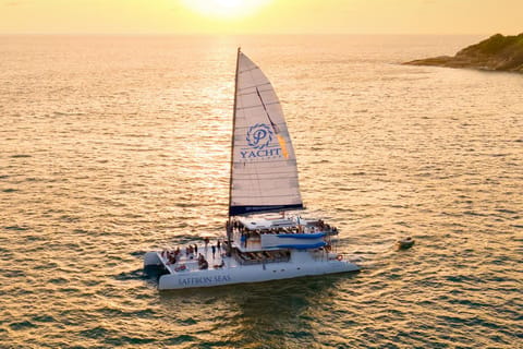 Phuket: Coral Island and Promthep Sunset Dinner by Catamaran