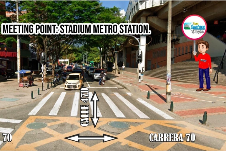 Vanuit Medellin: dagtrip Guatapé met Piedra del PeñolVerzamelen bij Estadio metrostation