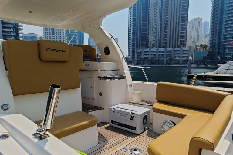 Dubai Private Yacht Tour on 40ft Juliana Dubai: 4-Hour Private Mini-Yacht Tour & Swimming