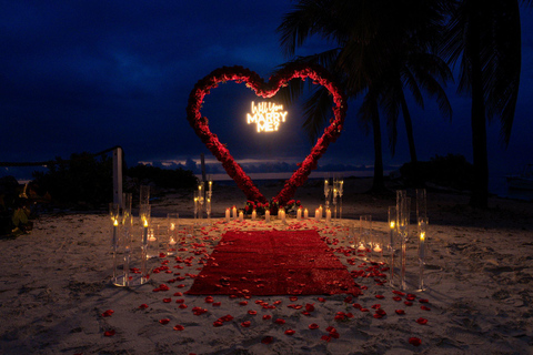 Jamaica: Heart-Shaped Arch Engagement Proposal Setup