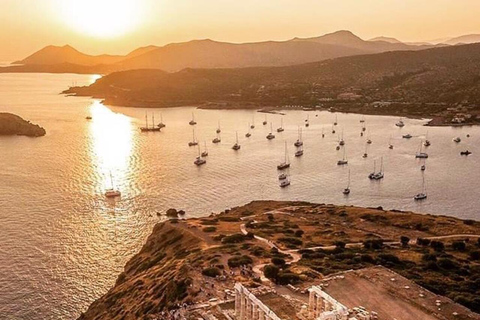 Cape Sounion Tour & Temple of Poseidon Sunset & Audio Tour Cape Sounion Mercedes Vito & Free Audio Tour (7 pers)