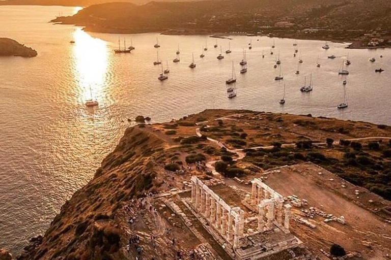 Cape Sounion Tour & Temple of Poseidon Sunset & Audio Tour Cape Sounion Mercedes Vito & Free Audio Tour (7 pers)