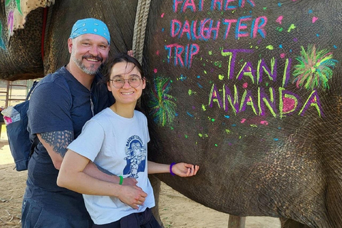 Jaipur: Hathigao Elephant Village Ride, Feeding, & Photos Riding, Feeding, Climbing And Photography with Elephant