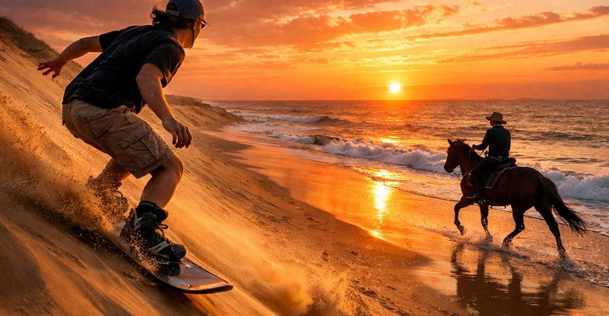 Agadir: Beach Horse Ride, Sandboarding & Canyon (Opp Dinner)