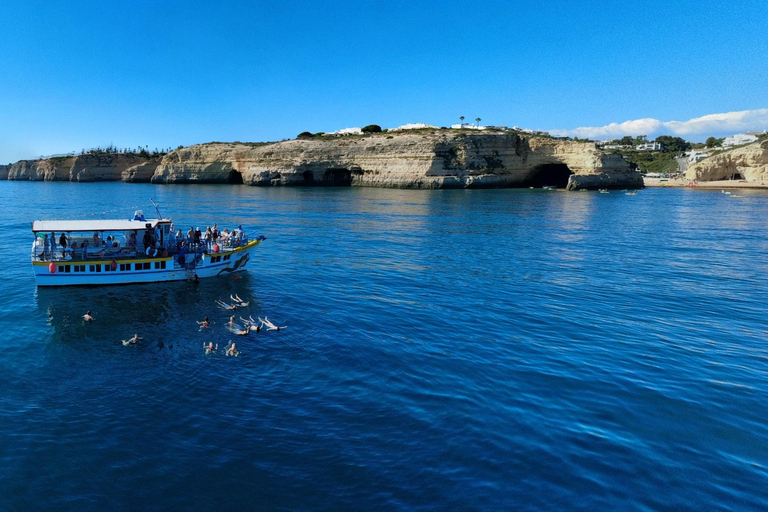 Benagil Cave Tour with Swim Stop, free Drink & Sunset Option Benagil Caves & Coast Boat Tour with Swim Stop and Drink