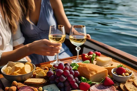 Romantisk bådtur med vin og ost eller overraskelsesmiddag