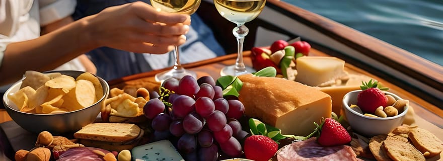 Croisière romantique en bateau avec vin et fromage ou dîner surprise