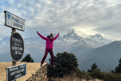 De Pokhara: 4 dias de caminhada em Ghorepani Poon Hill com guia