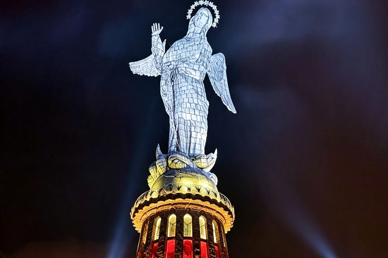 Quito: Dark tourism, Basilica, San Diego Cemetery, El Panecillo at night Quito: Necrotourism, Basilica, San Diego Cemetery, Panecillo at Night
