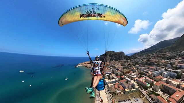 Visit Cefalù Tandem Paragliding Flight and GoPro12 Video in Cerda, Sicily, Italy