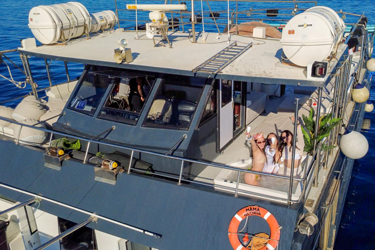 Ibiza: Formentera Boat with Open Bar, 3 meals & Sunset Party ADVANCE: Standard selection of food & open bar option