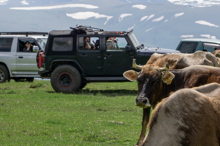 Vanuit Tbilisi: Offroad-jeeptocht door de Tsalka-heuvels met barbecue